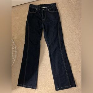 Dark blue carpenter-like jeans